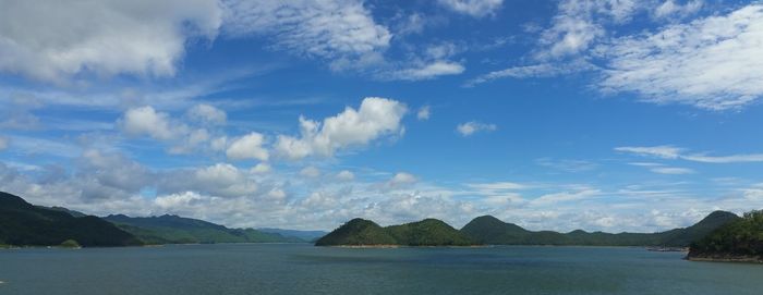 Panoramic view of lake against sky