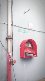 Close-up of telephone booth