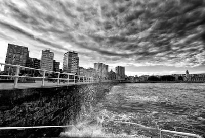 View of river against cloudy sky