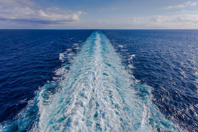 Aerial view of sea against sky