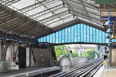 Train at railroad station platform