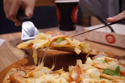 Close-up of food on table