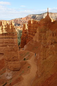 Panoramic view of rock formations against sky