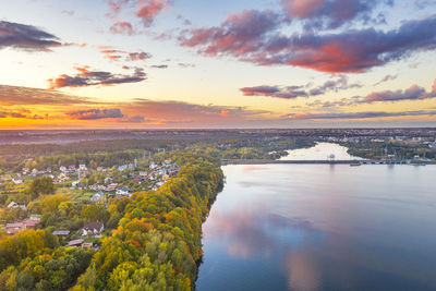 Scenic view of landscape against sky during sunset