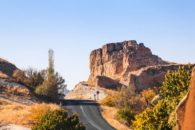 Scenic view of mountains against clear sky