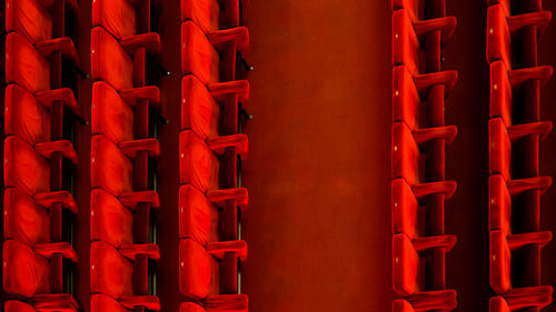 Full frame shot of chairs in movie theater