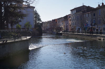 View of river in city