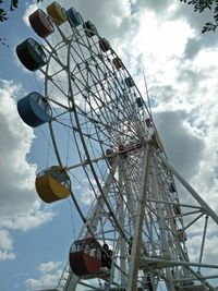 Low angle view of ferris wheel against sky