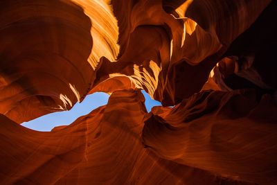 Low angle view of rock formation