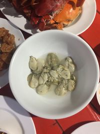Close-up of pasta in plate on table