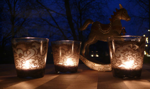 Close-up of lit candle