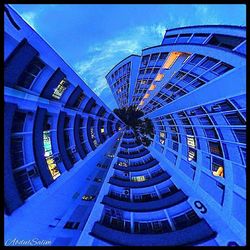 Low angle view of modern building against sky