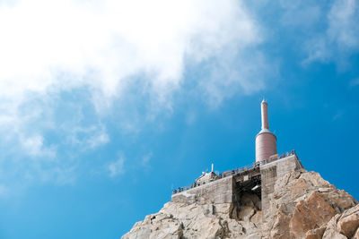 Low angle view of lighthouse against sky