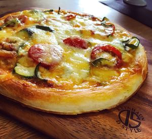 Close-up of dessert served on table