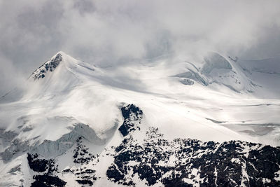 Scenic view of snow covered mountain against sky