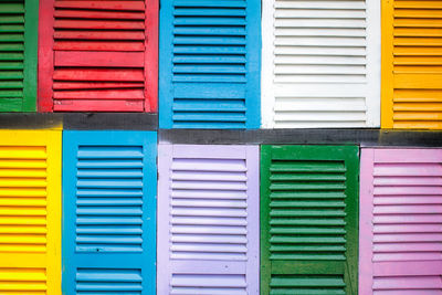 Full frame shot of multi colored windows