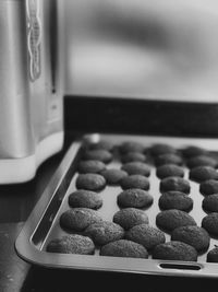 Close-up of cookies on table