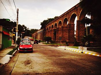 Cars on road in city