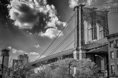 Low angle view of bridge against sky