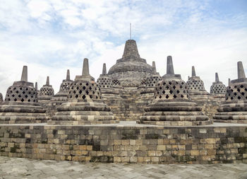 Exterior of temple against building