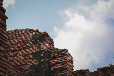 Low angle view of old building against sky