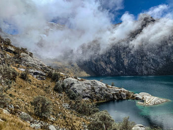 Panoramic view of lake against sky