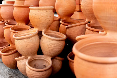 Close-up of pots