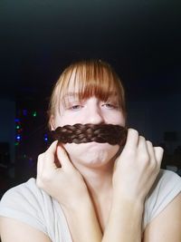 Close-up of girl at home