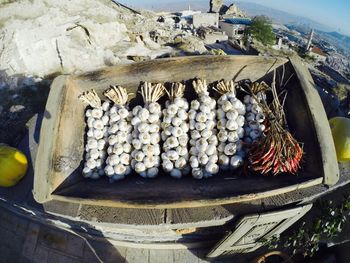 High angle view of food