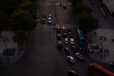 High angle view of city street
