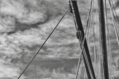 Low angle view of sailboat against sky