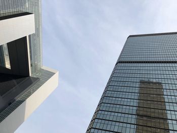 Low angle view of modern building against sky