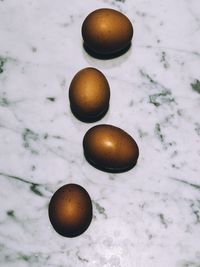 High angle view of snow on field