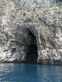 Rock formation in sea