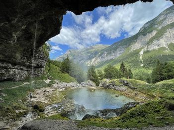 Scenic view of mountains against sky