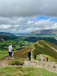 Mountain walkers in the lake district 