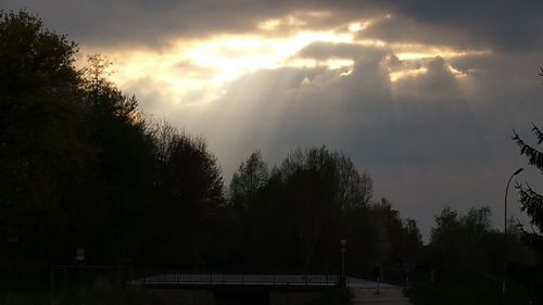 Scenic view of cloudy sky at sunset