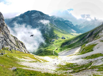 Scenic view of mountains against sky