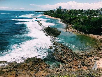 Scenic view of seashore in puerto rico