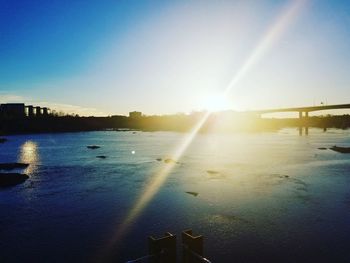 Scenic view of sunset over water