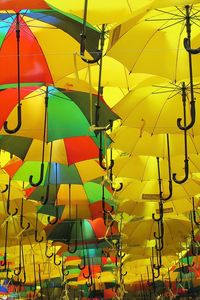 Close-up of multi colored umbrella