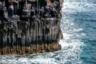 Rock formation in sea