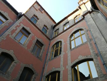 Low angle view of residential building against sky