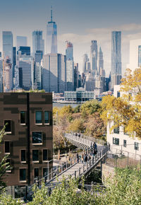 View of skyscrapers in city