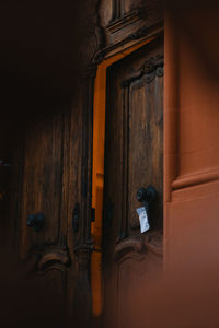 Close-up of closed door of building