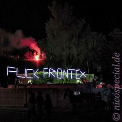 Illuminated lights at night