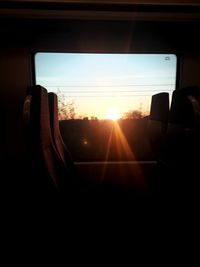 Sunset seen through car window