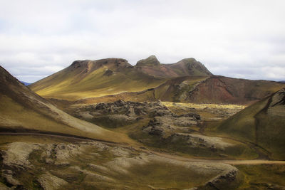 Scenic view of desert against sky