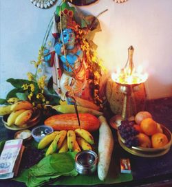 Fruits and vegetables on table