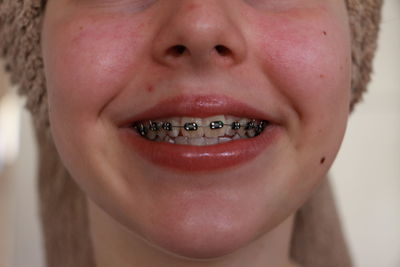 Close-up portrait of smiling girl